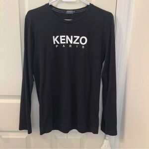 Kenzo Paris Long Sleeves Black Cotton Top